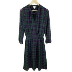 J. Crew Plaid Midi Dress